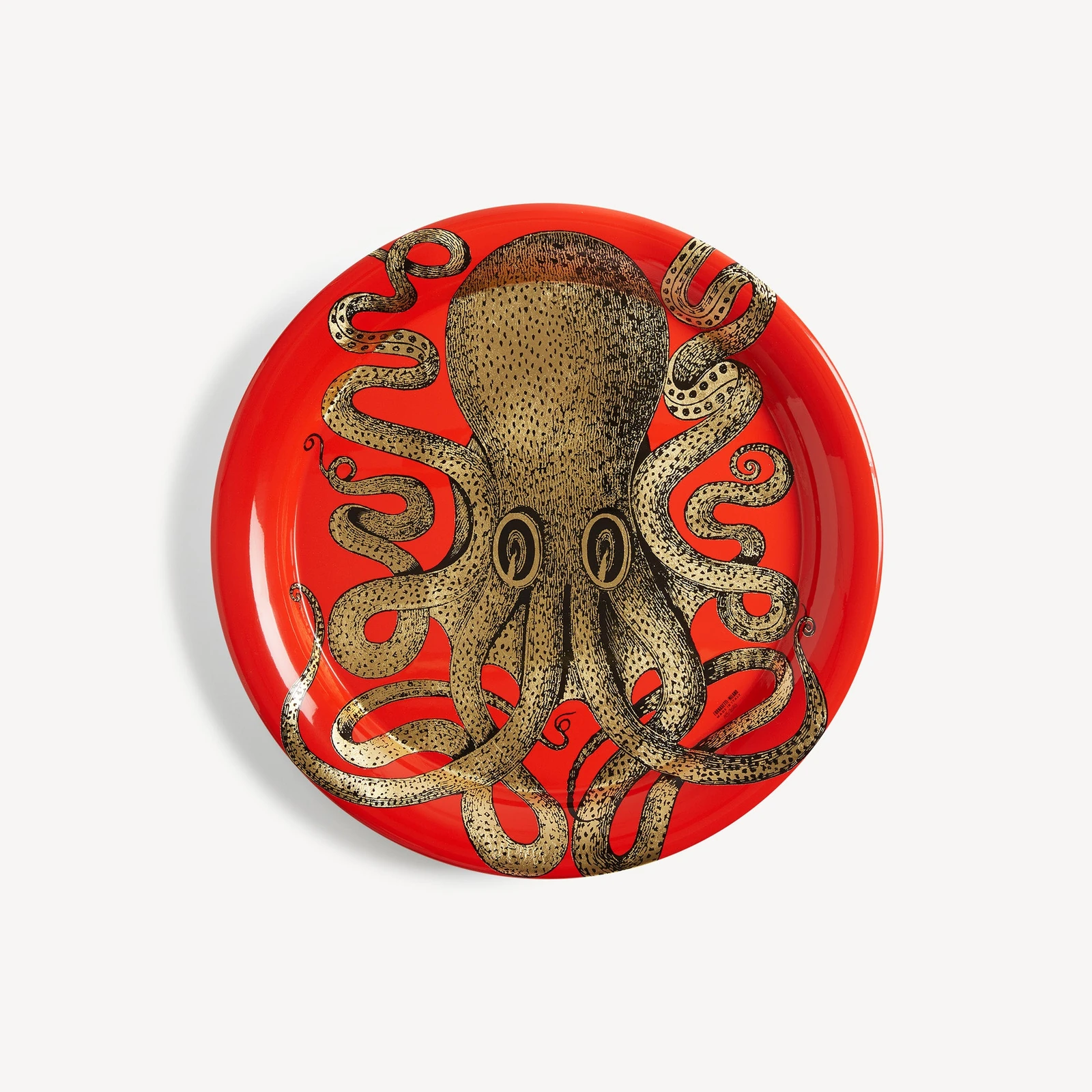 Polipo Tray — Gold/Red, 40 cm · official Fornasetti photograph