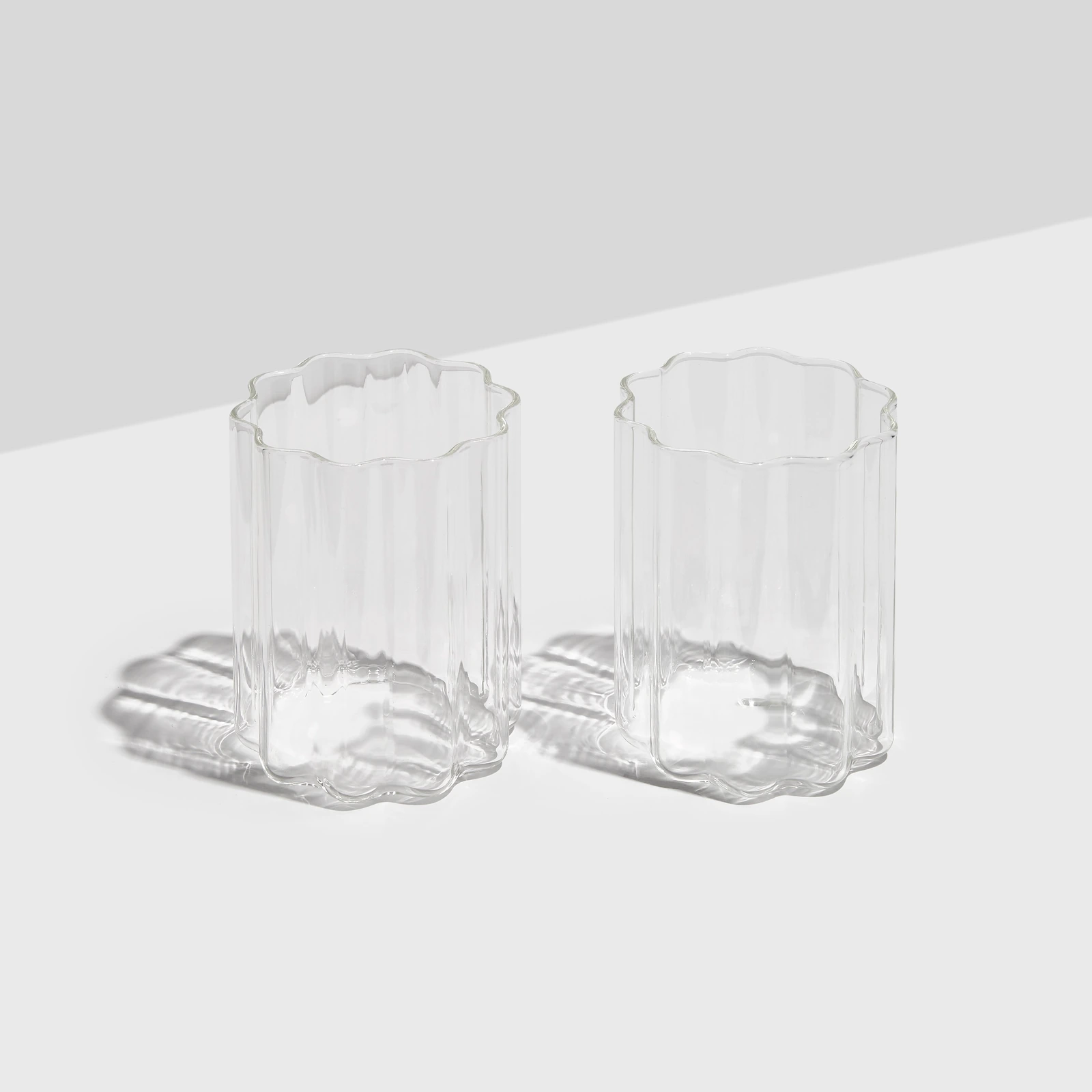 Wave Glasses — Clear, Set of Two · official FAZEEK photograph