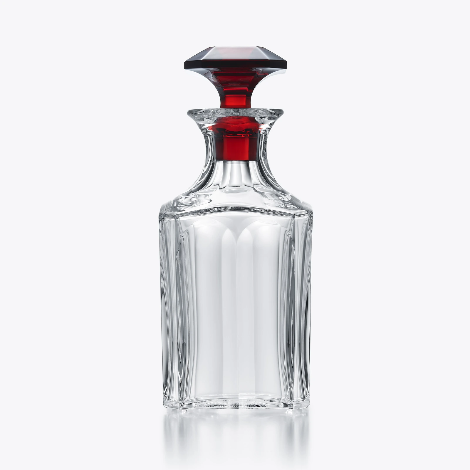 Harcourt 1841 Whisky Decanter — Clear and Red · photographie officielle Baccarat