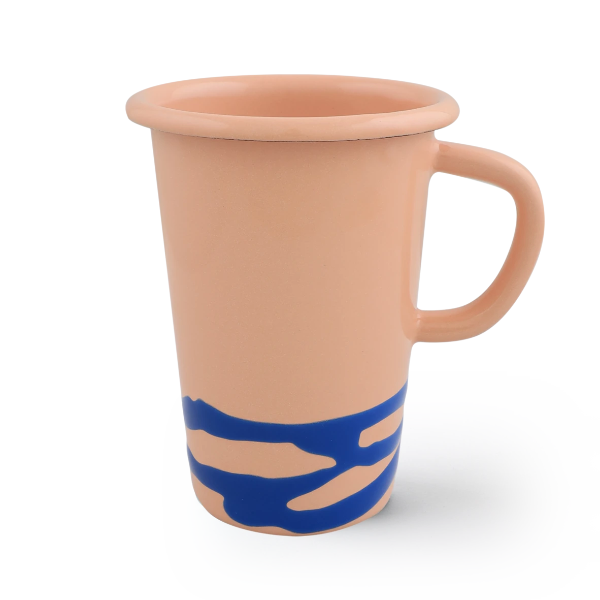 Latte Mug — Cobalt on Peach 500 ml · fotografía oficial BORNN