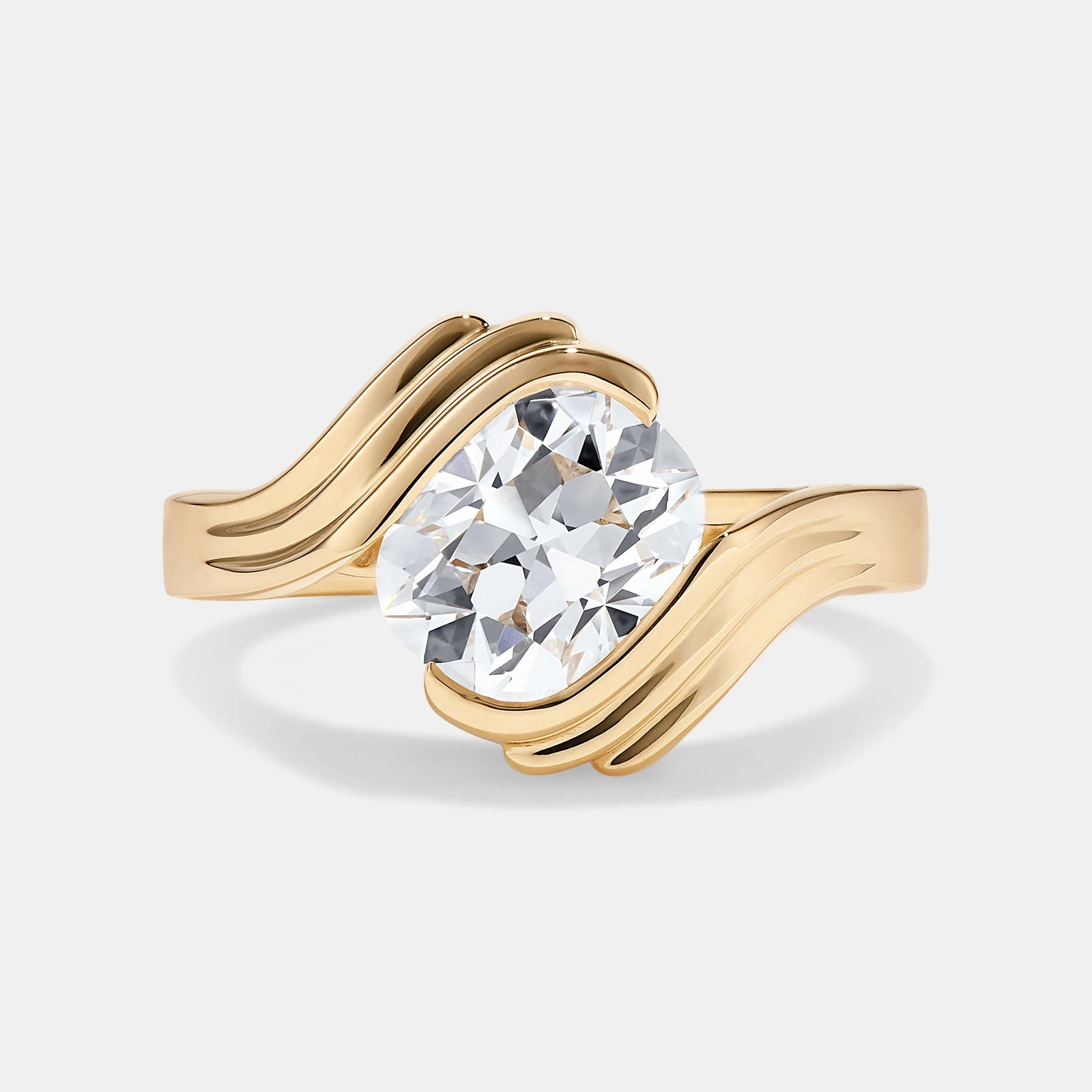 Contours Wrap Diamond Solitaire Ring — Yellow Gold · official CUSHLA WHITING photograph