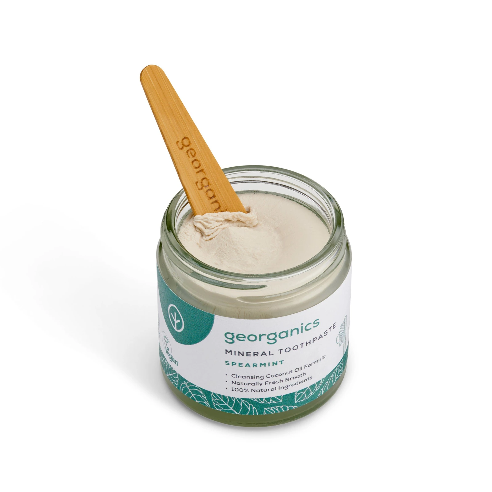 Fluoride Free Toothpaste — Spearmint, 60 ml · official Georganics photograph