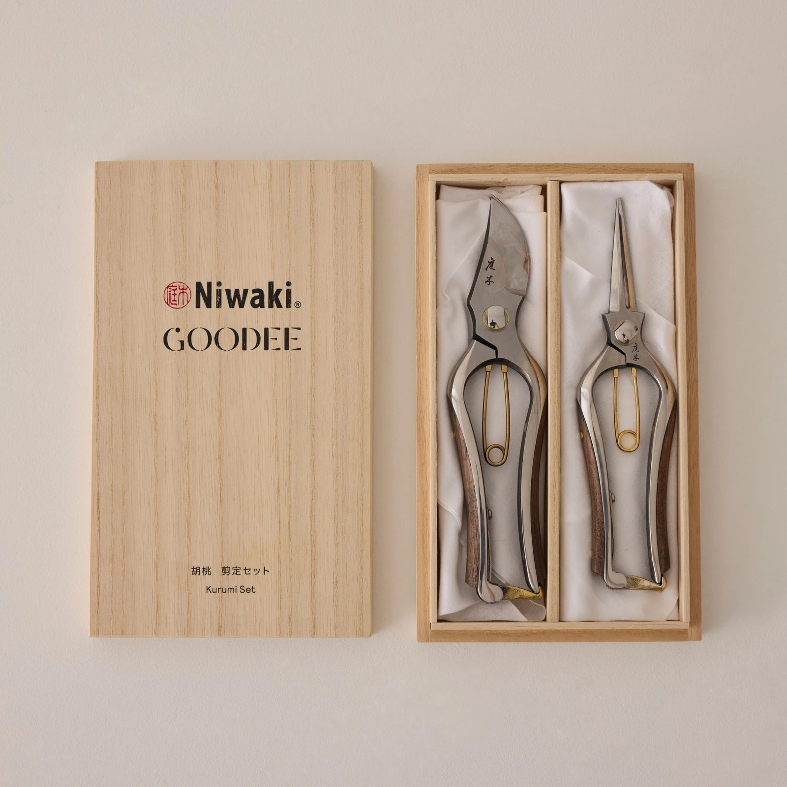 GOODEE × Niwaki Kurumi Set · fotografía oficial GOODEE