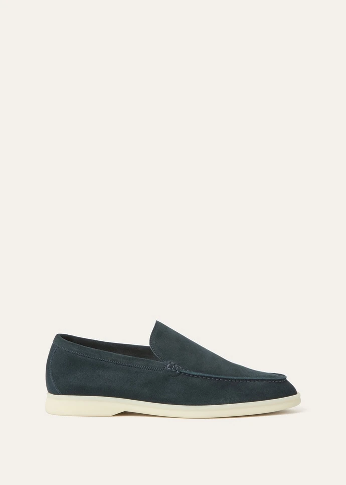 Summer Walk Loafers — Petrol Green · official Loro Piana photograph