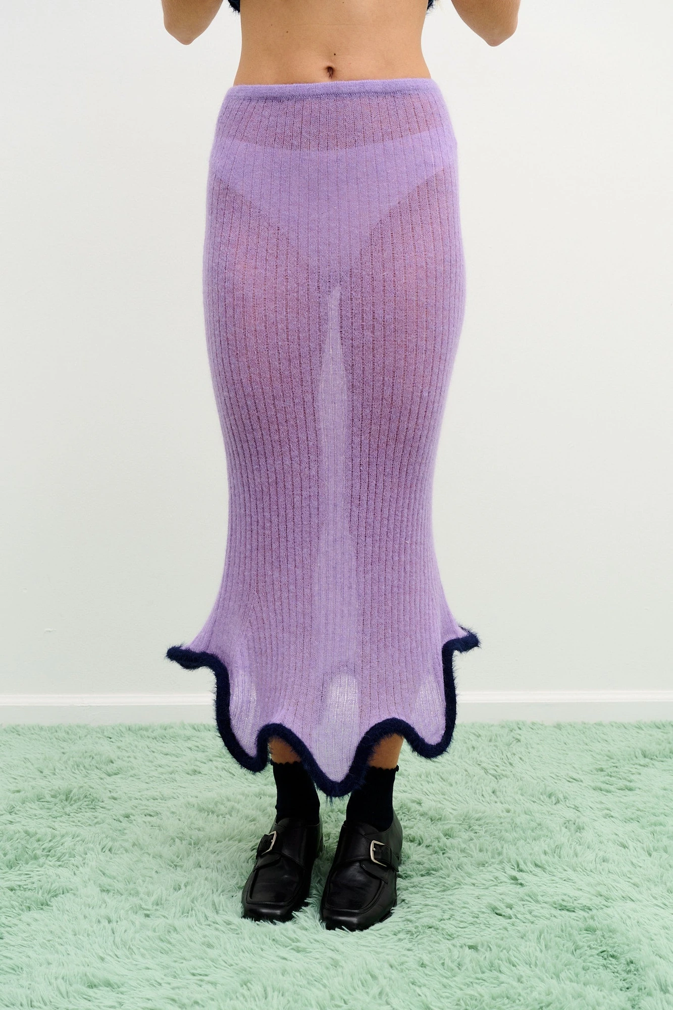 Ginny Alpaca Wavy Midi Skirt — Purple Heart · fotografía oficial PH5