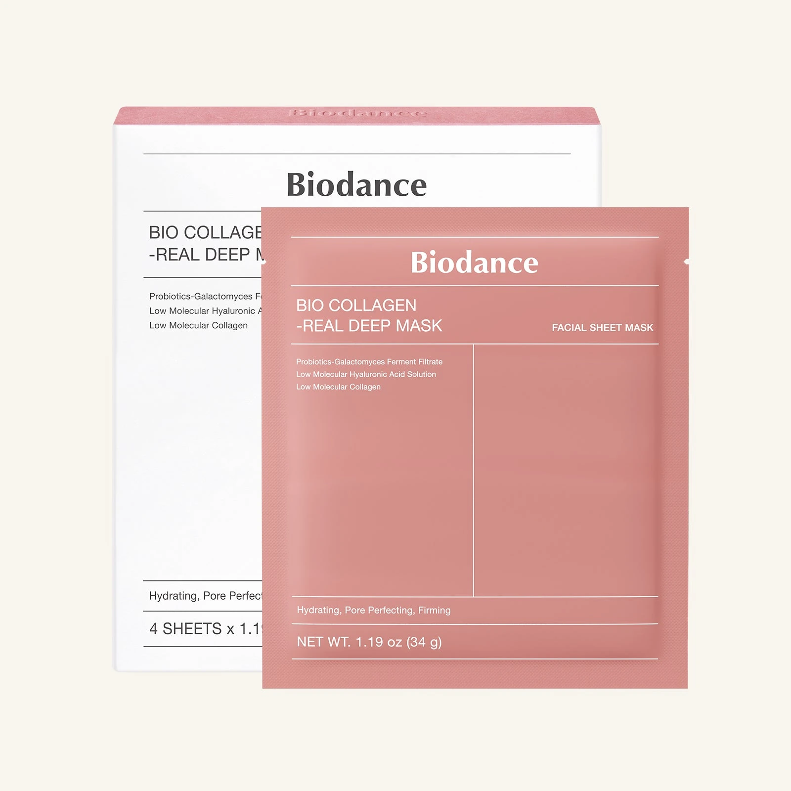 Bio-Collagen Real Deep Mask — 4 × 34 g imagen oficial del producto