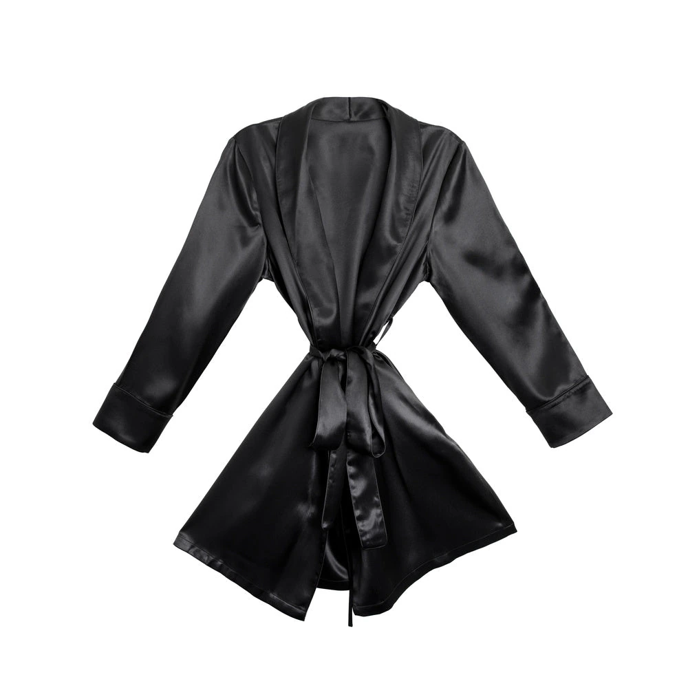 Signature Silk Robe — Black official product image