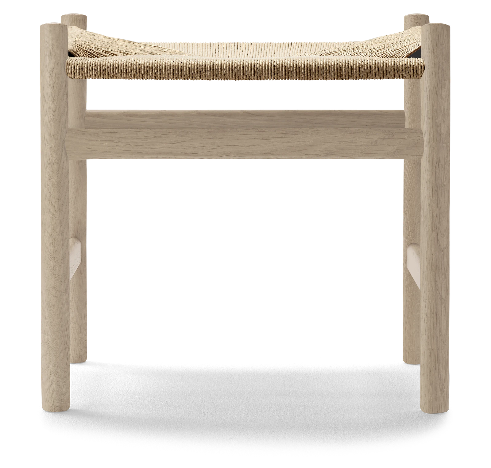 CH53 Footstool — Oak White Oil, Natural Paper Cord, H39 image officielle du produit