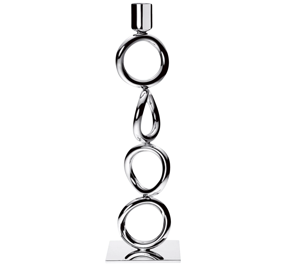 Vertigo Four-Ring Candlestick — Silver-Plated official product image