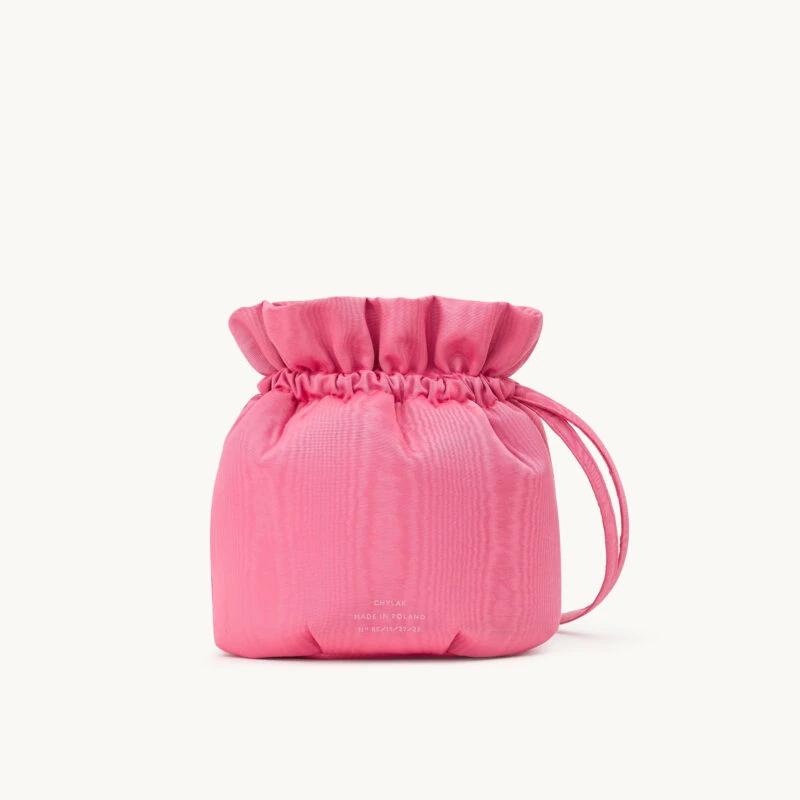 Drawstring Bucket Bag — Pink Moiré imagen oficial del producto