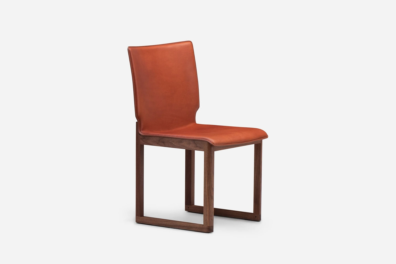 October Dining Chair — Danish-Oiled Walnut and Dark Tan Leather official product image