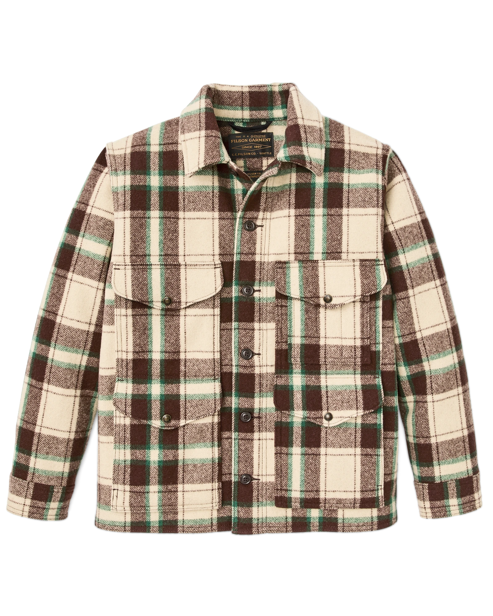 Chris Stapleton Signature Mackinaw Wool Cruiser — Brown / Green Multicolor Plaid imagen oficial del producto