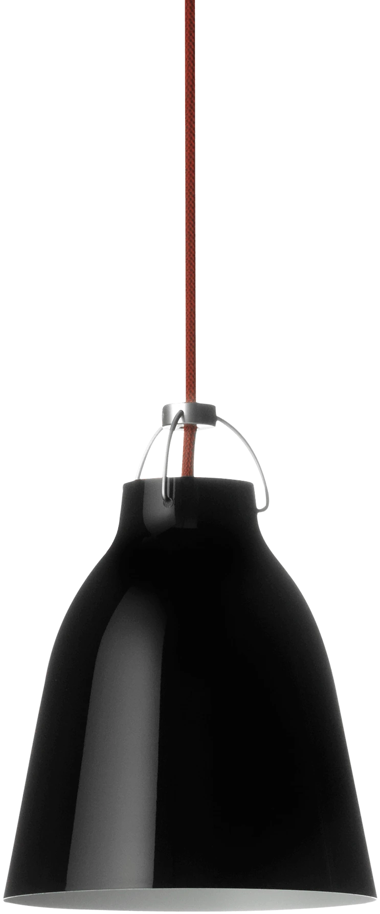 Caravaggio P1 Pendant — Black High-Gloss, Red Cord official product image