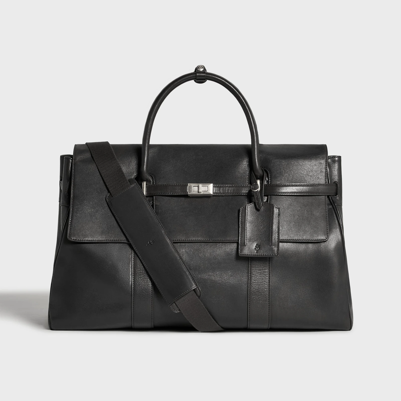&Kin Vintage Textured Leather Carryall — Black image officielle du produit