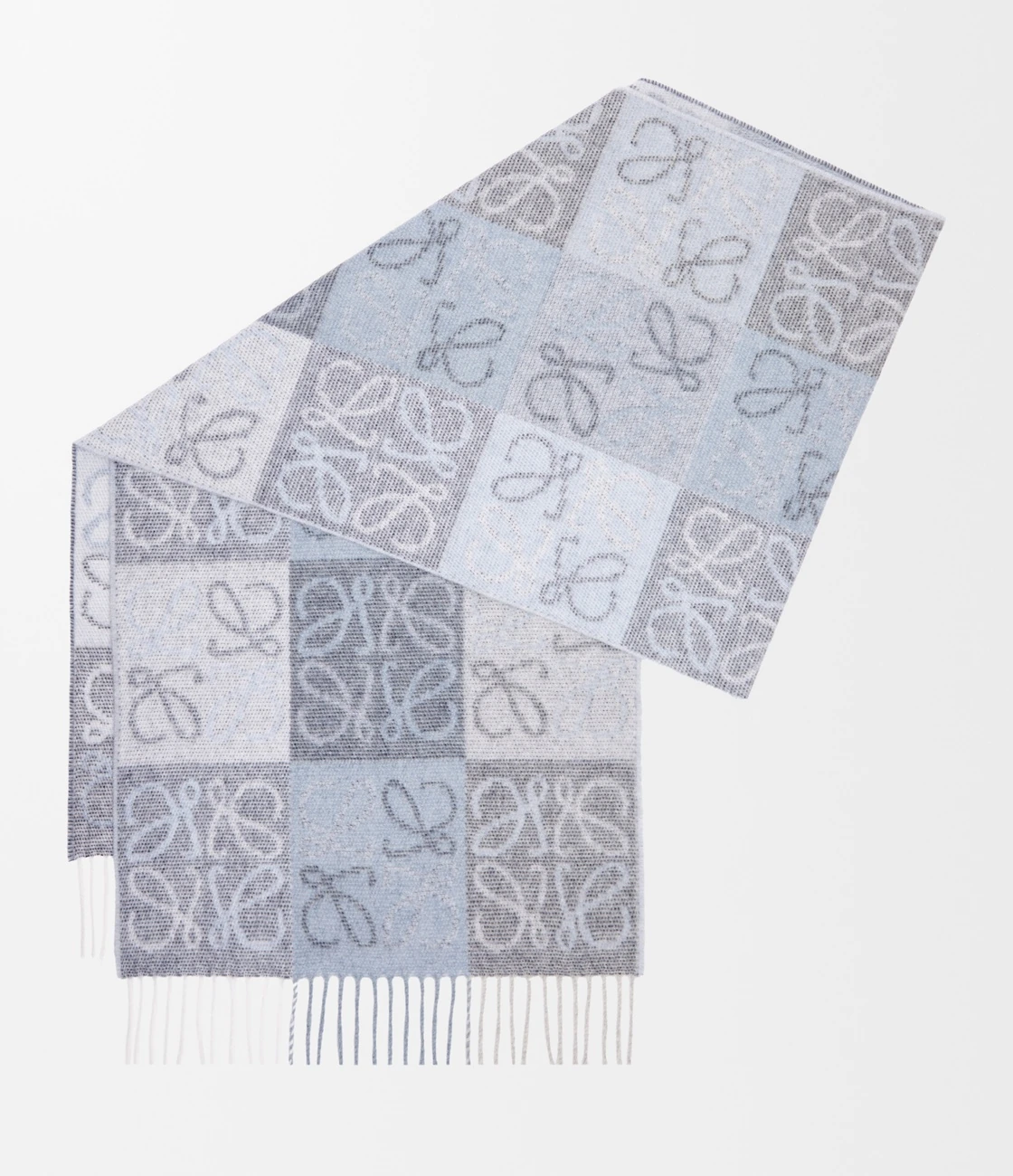 Scarf in Wool and Cashmere — Blue/White official product image