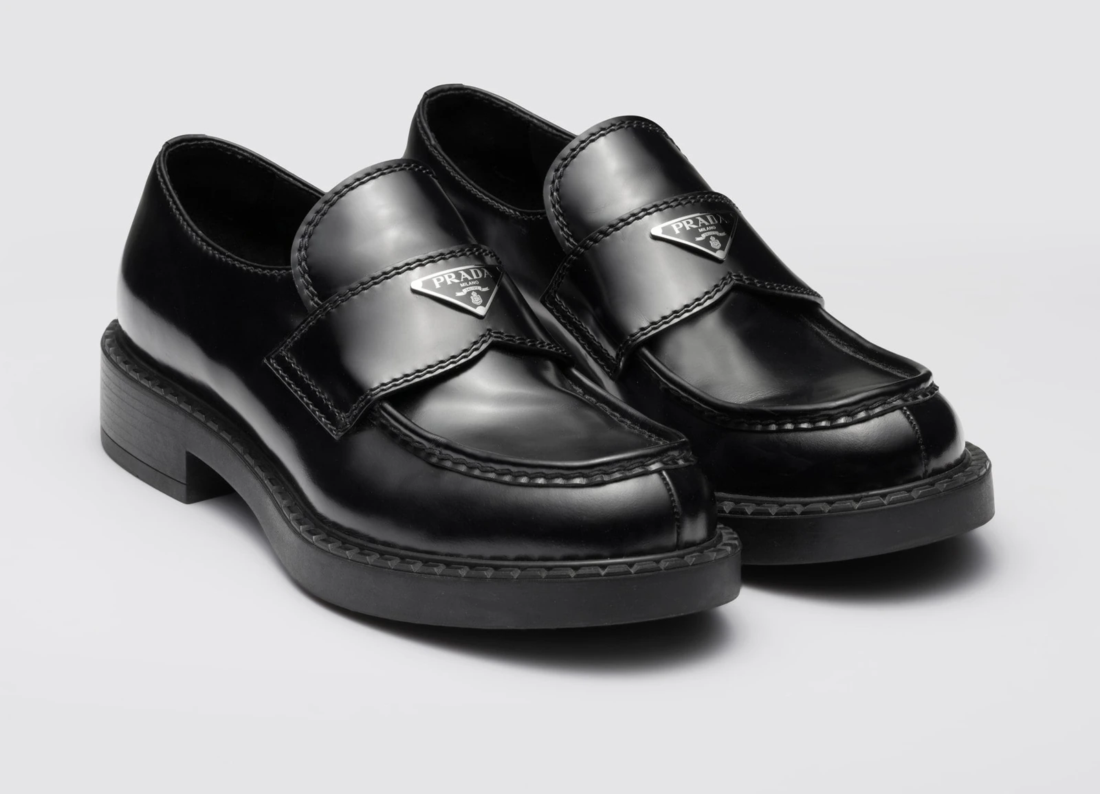 Chocolate Loafers — Black Brushed Leather,2DE127 official product image