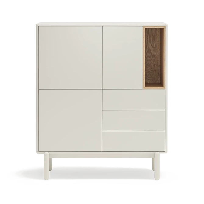 Corvo Cabinet — Cream, Three Doors and Three Drawers official product image