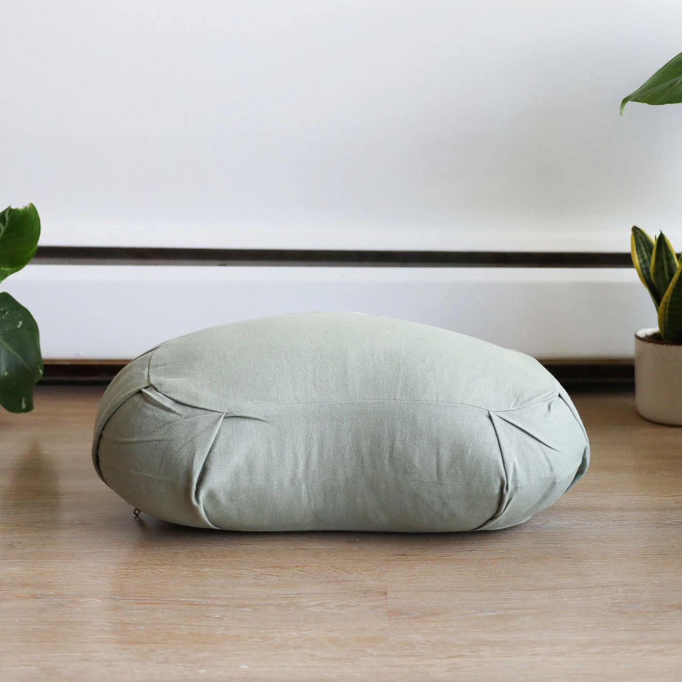 Crescent Meditation Cushion — Sage Green · official Scoria photograph