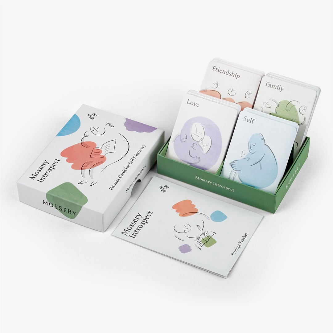 Mossery Introspect · 120 prompt cards · photographie officielle Mossery