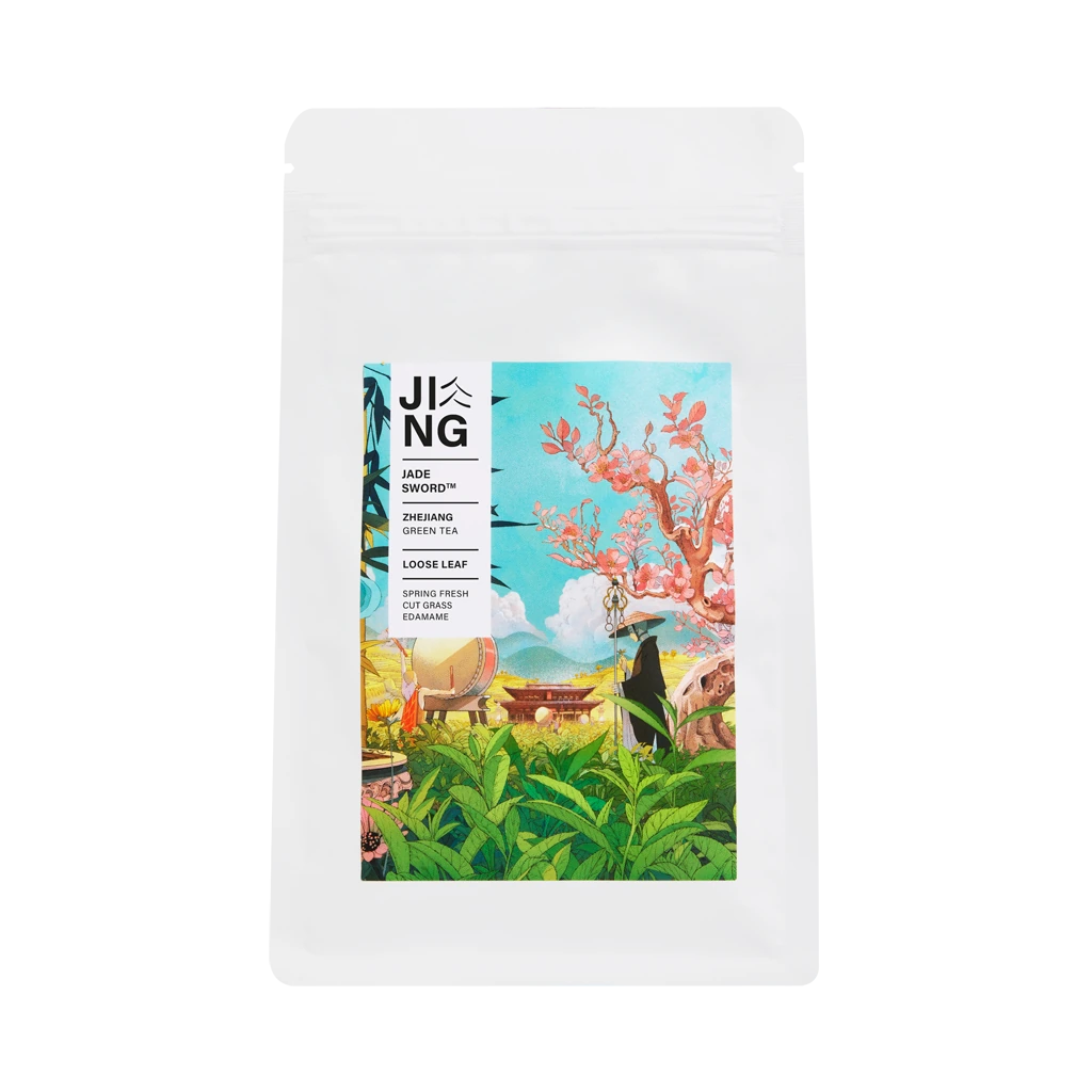 Jade Sword™ — 100 g Loose Leaf · official JING photograph