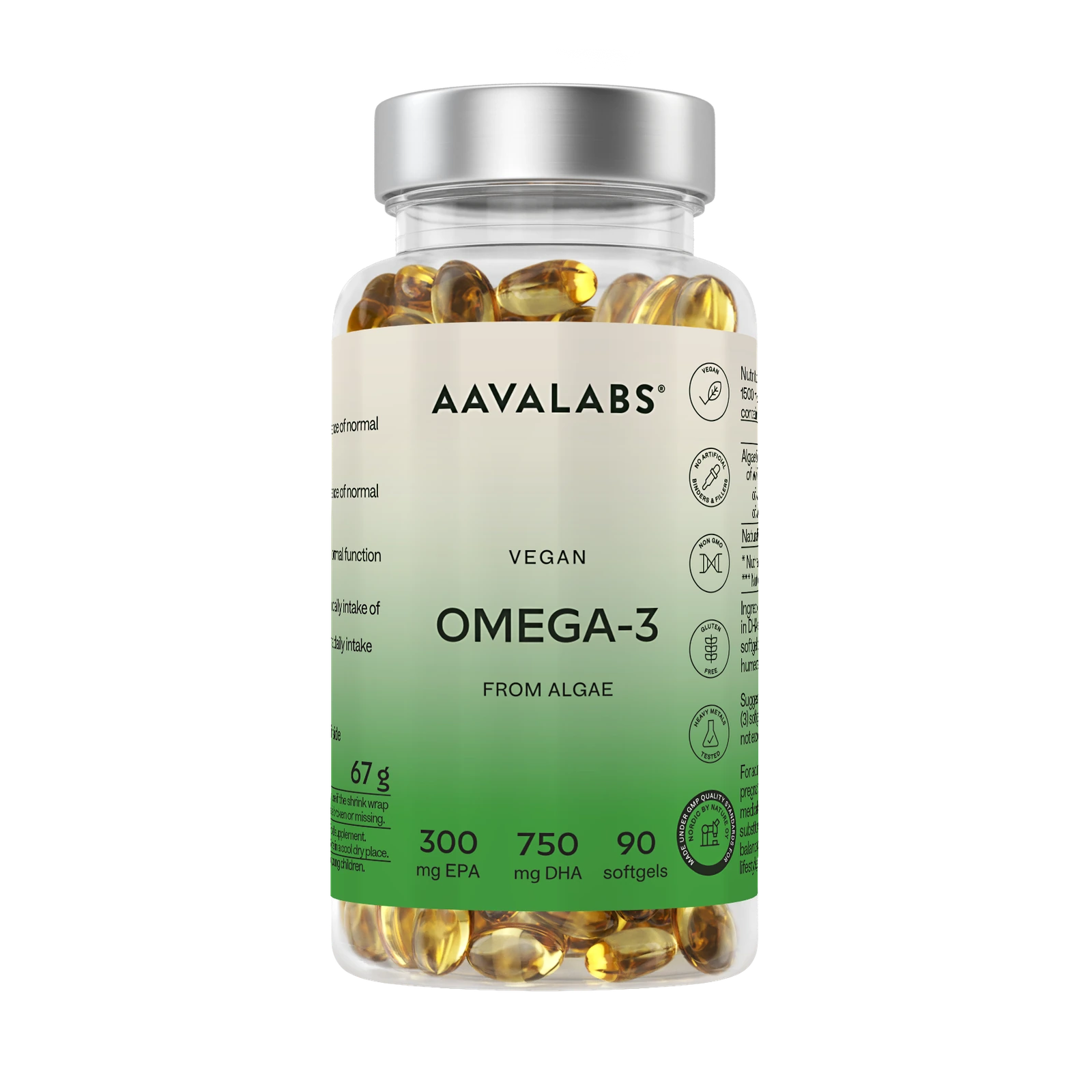 Vegan Omega 3 from Algae — 90 Softgels · official Aavalabs photograph