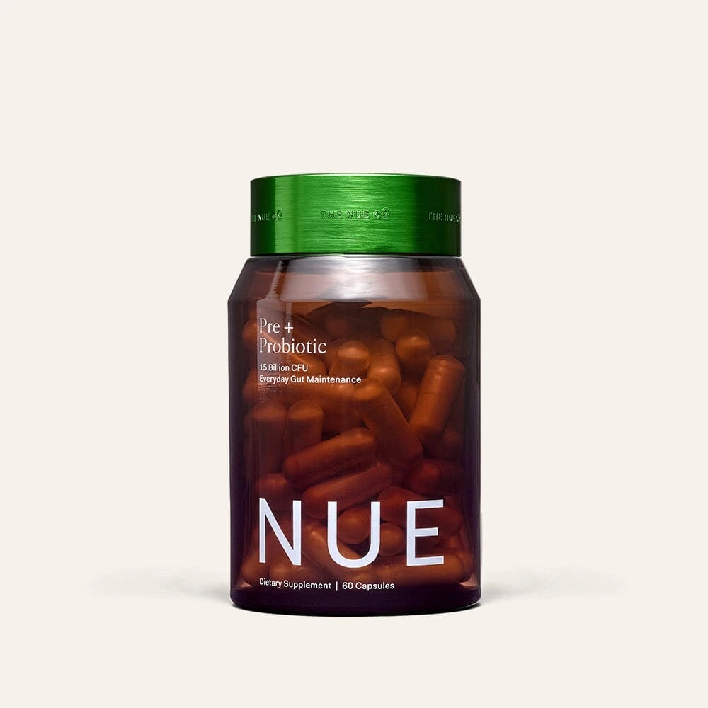 Pre+Probiotic · 60 capsules · fotografía oficial The Nue Co.