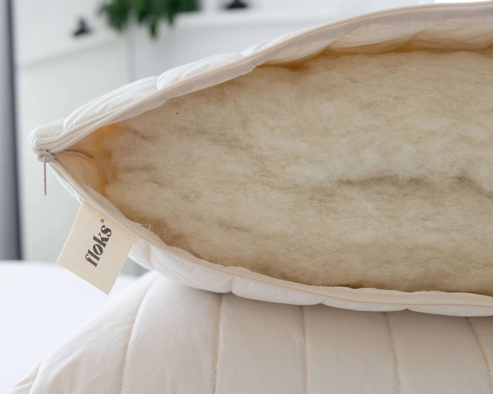 Quilted British Wool Pillow · Regular · Soft · official Floks photograph